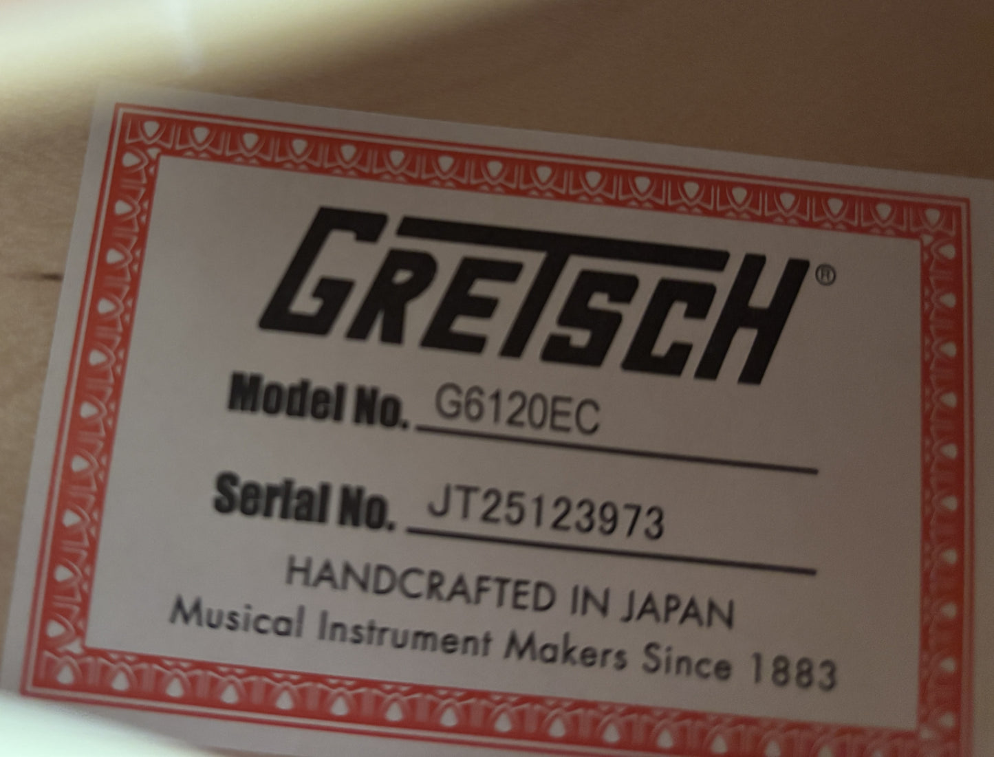 Gretsch G6120 Eddie Cochran Signature Electric Guitar, Hollow Body, Bigsby, Hard Shell Case