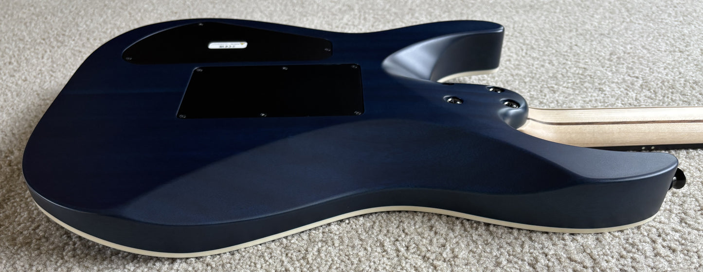 Jackson MJ Series Dinky DKRP Electric Guitar, Transparent Blue Burst, Foam Core Case