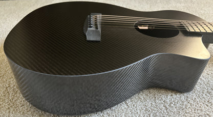 KLOS Full Carbon Series Grand Cutaway Mini Acoustic Electric Guitar, Carbon Fiber, Gig Bag