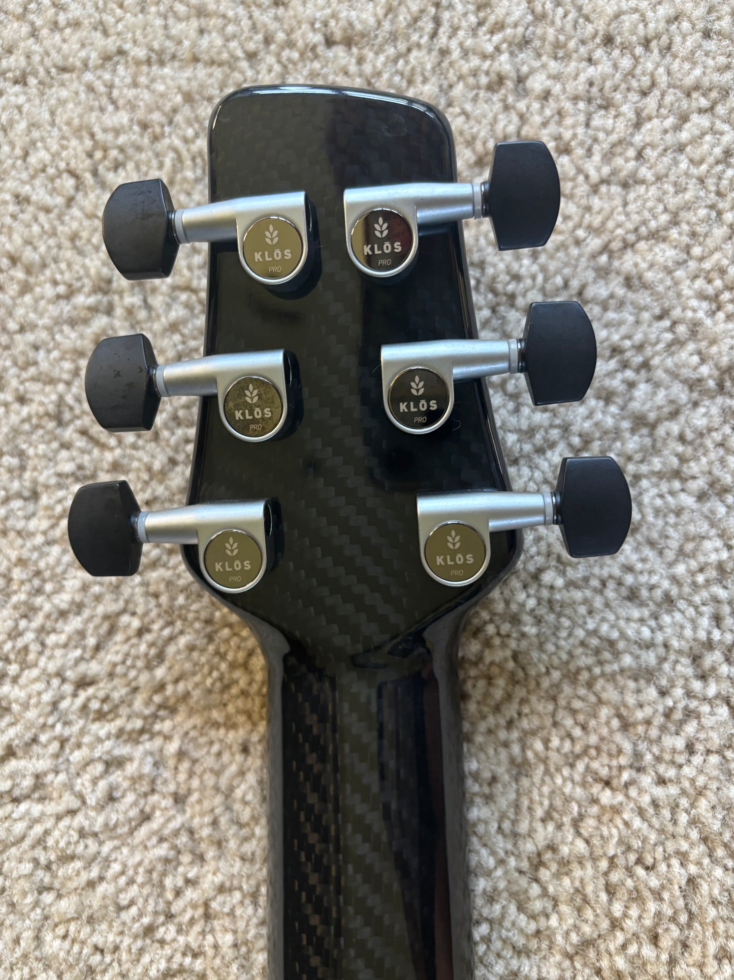 KLOS Full Carbon Series Grand Cutaway Mini Acoustic Electric Guitar, Carbon Fiber, Gig Bag