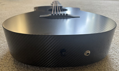 KLOS Full Carbon Series Grand Cutaway Mini Acoustic Electric Guitar, Carbon Fiber, Gig Bag
