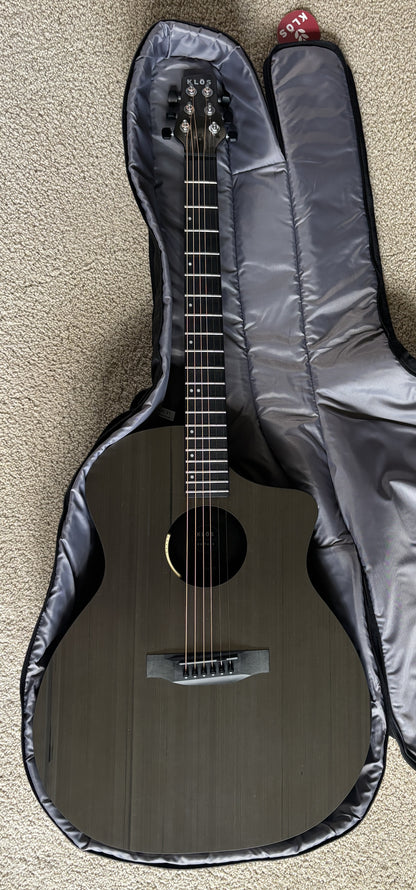 NEW Klos Carbon Timber Grand Cutaway Deluxe Acoustic Electric Guitar, LR Baggs Anthem Pickup, Gig Bag