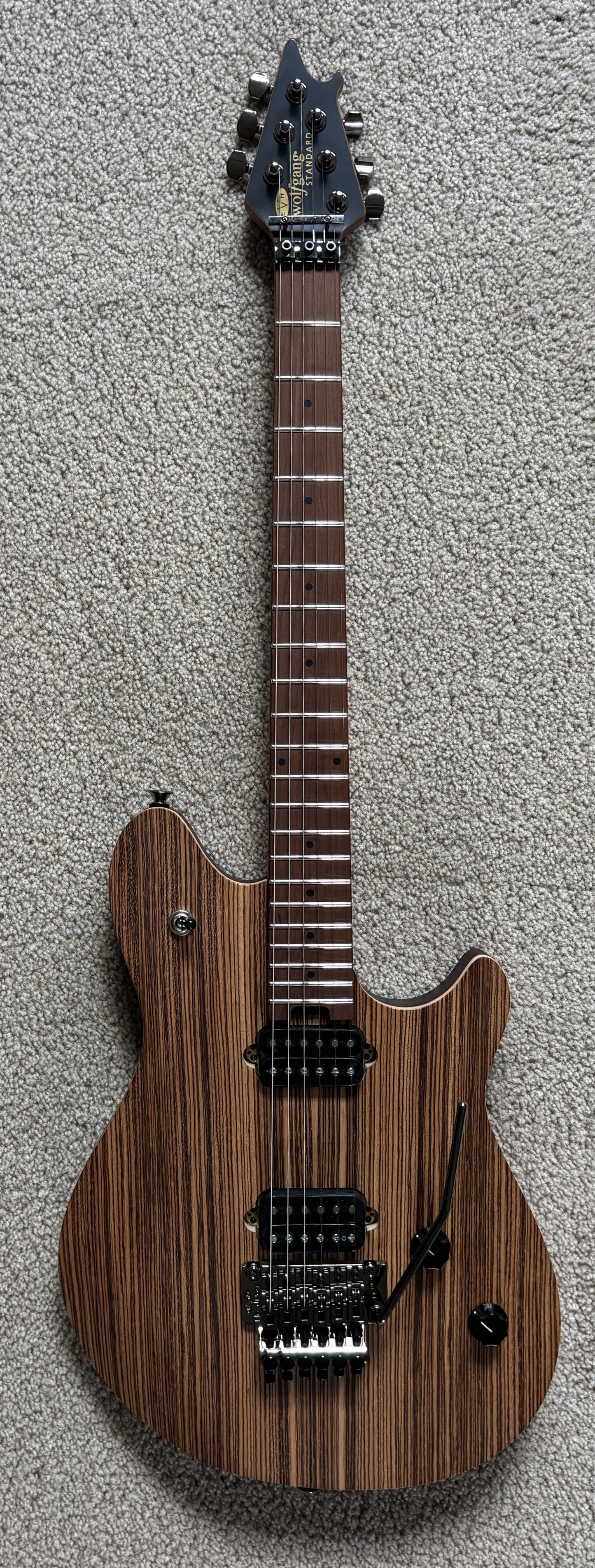 EVH Wolfgang WG Standard Exotic Zebrawood Electric Guitar, Natural Finish