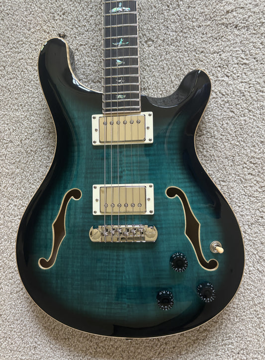 PRS Paul Reed Smith SE Hollowbody II Piezo Electric Guitar, Peacock Blue