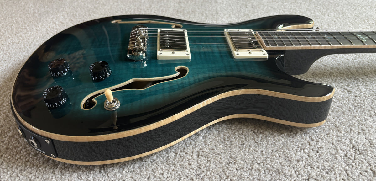 PRS Paul Reed Smith SE Hollowbody II Piezo Electric Guitar, Peacock Blue