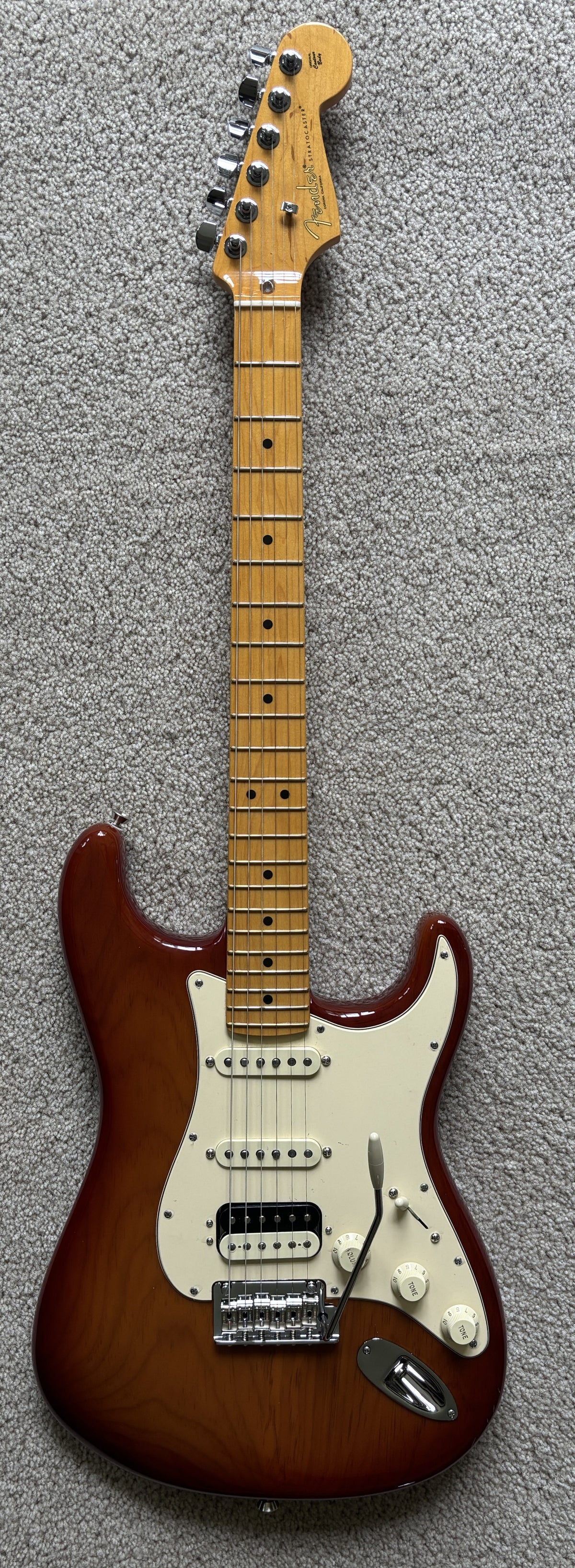 Fender 70th American Professional II Stratocaster HSS Electric Guitar, Sienna Sunburst, Deluxe Molded Case