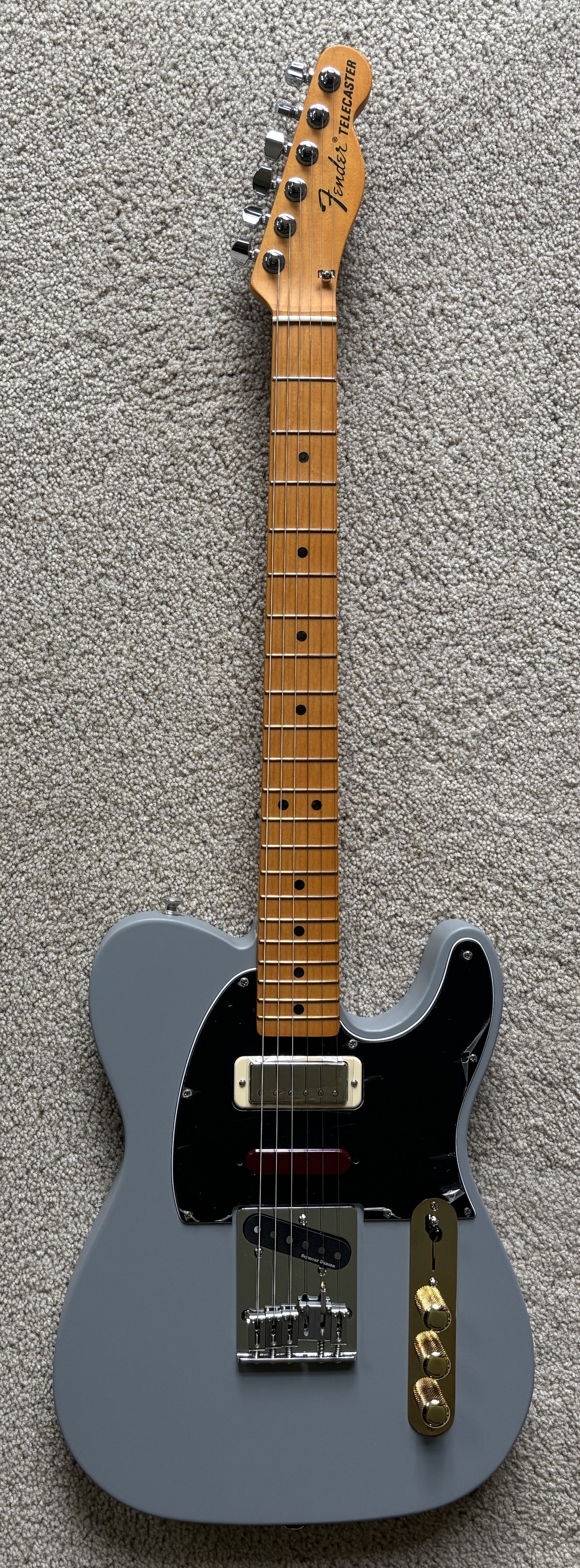 Fender Brent Mason Telecaster Electric Guitar, Primer Gray Satin, Hard Shell Case