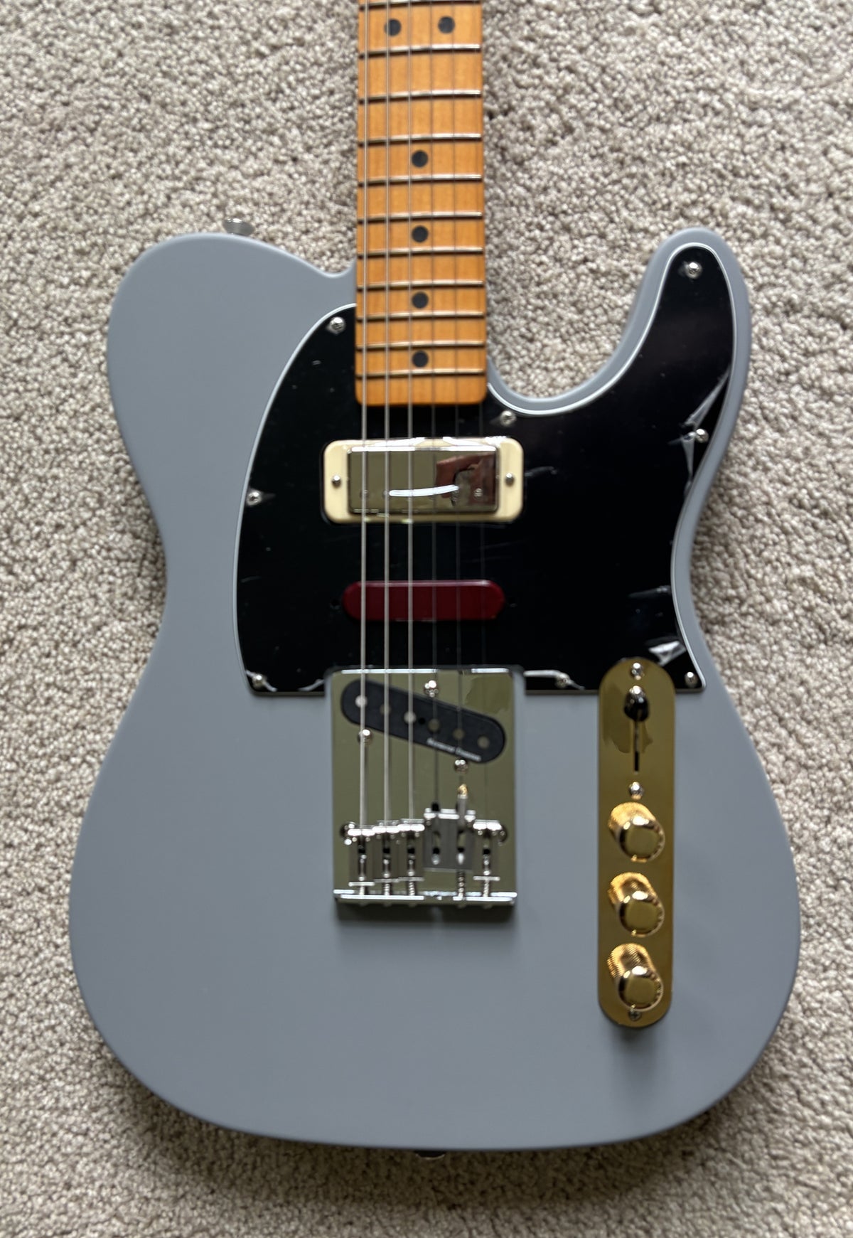 Fender Brent Mason Telecaster Electric Guitar, Primer Gray Satin, Hard Shell Case