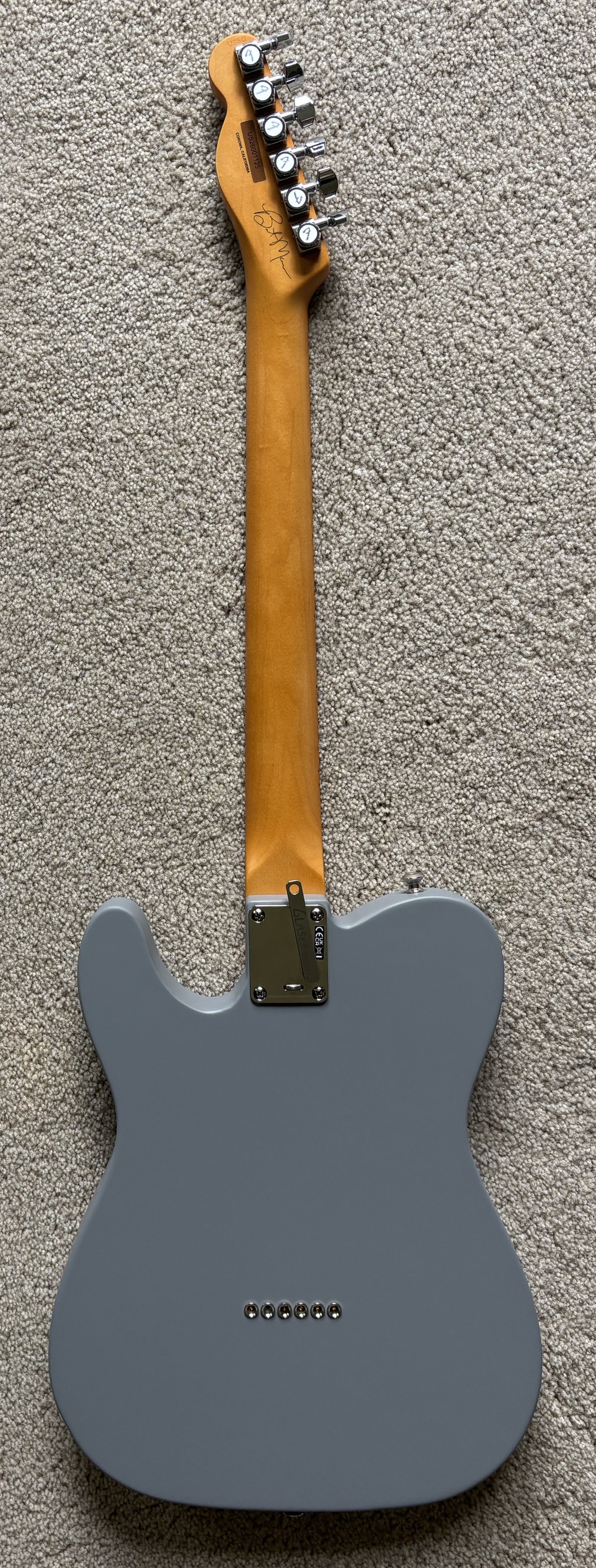 Fender Brent Mason Telecaster Electric Guitar, Primer Gray Satin, Hard Shell Case