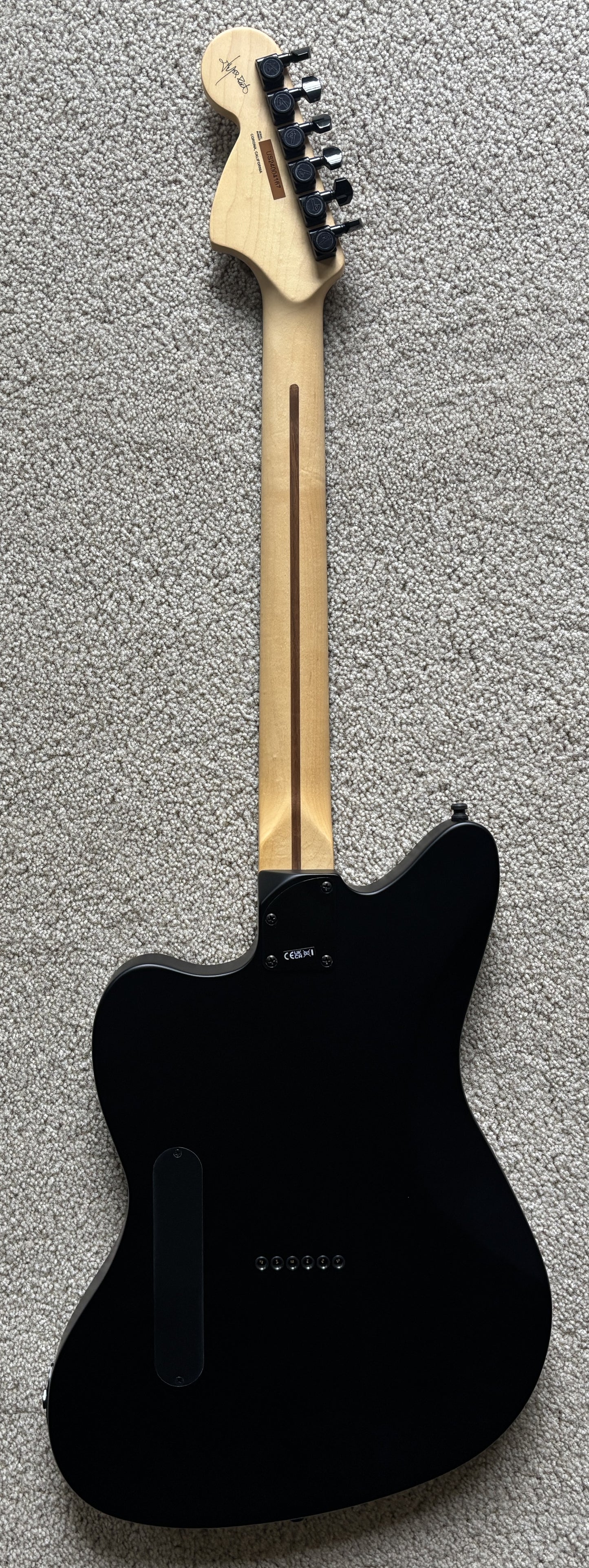Fender Jim Root Jazzmaster Electric Guitar, Flat Black, Hard Shell Case