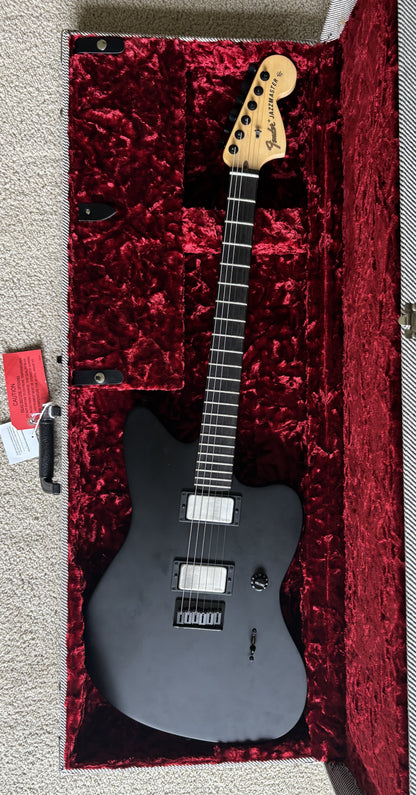 Fender Jim Root Jazzmaster Electric Guitar, Flat Black, Hard Shell Case