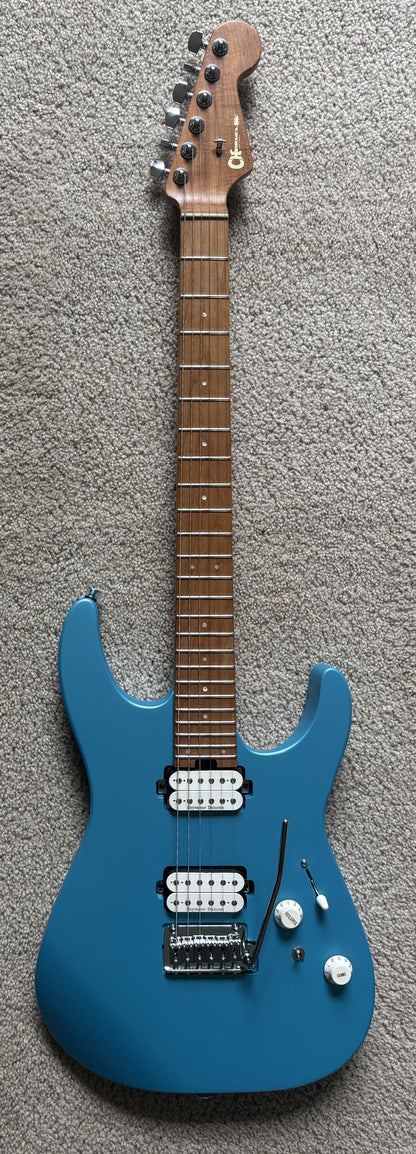 Charvel Pro-Mod DK24 HH 2PT CM Electric Guitar, Matte Blue Frost