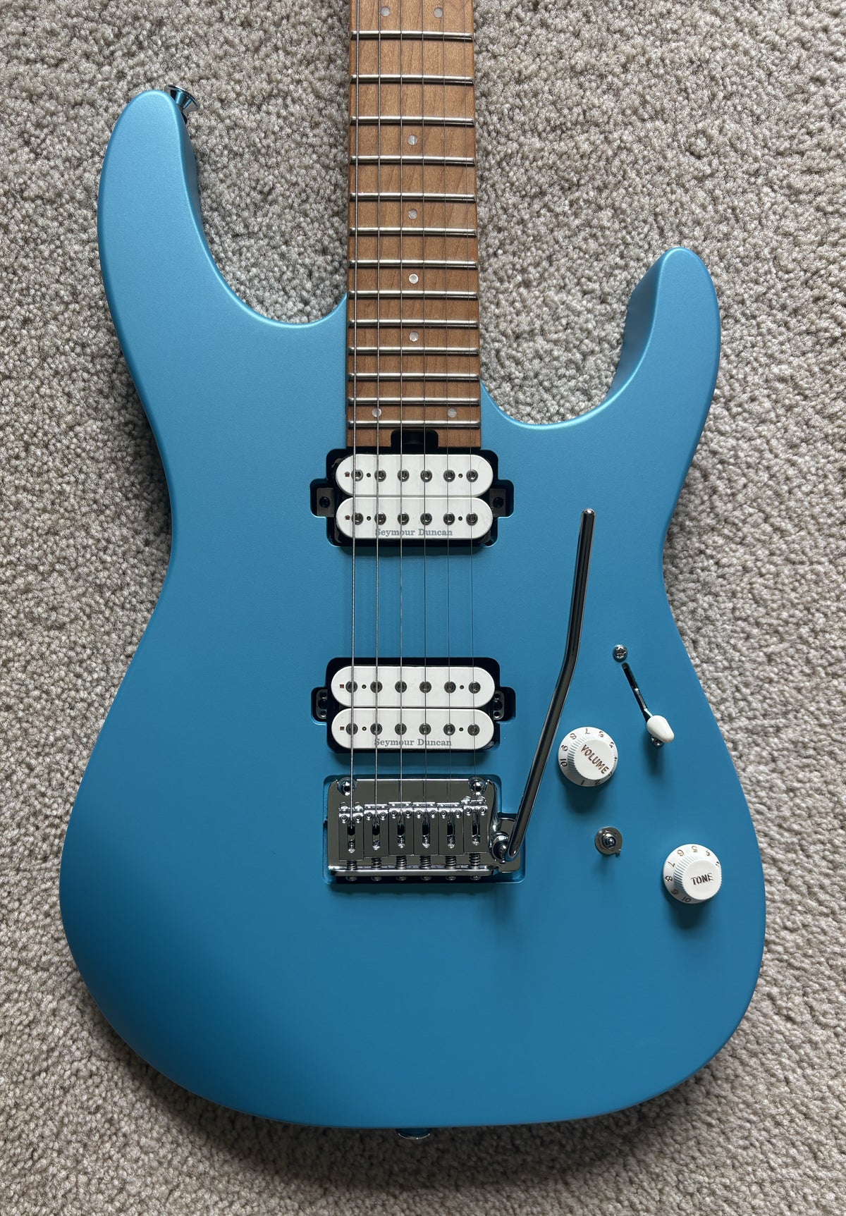 Charvel Pro-Mod DK24 HH 2PT CM Electric Guitar, Matte Blue Frost