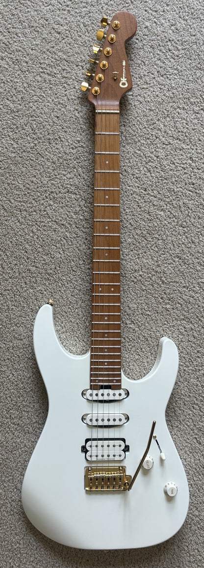 Charvel Pro-Mod DK24 HSS 2PT CM Electric Guitar, Snow White