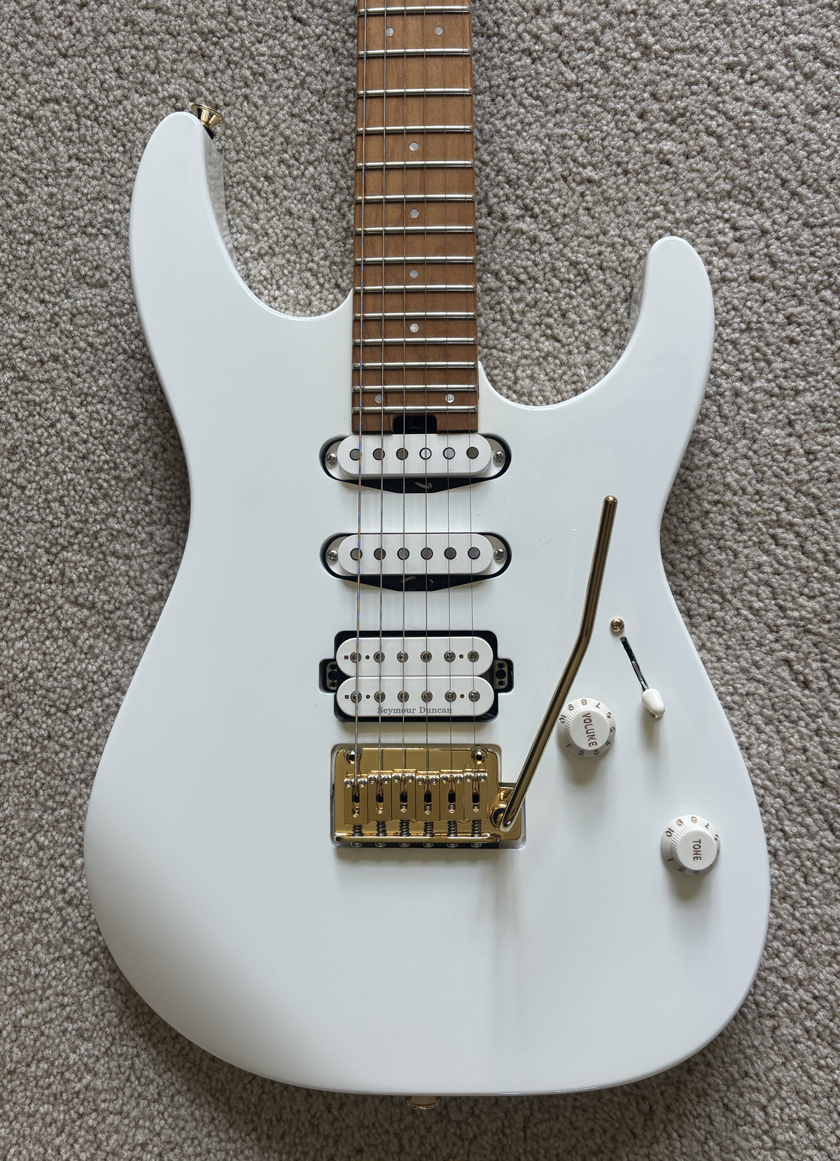 Charvel Pro-Mod DK24 HSS 2PT CM Electric Guitar, Snow White