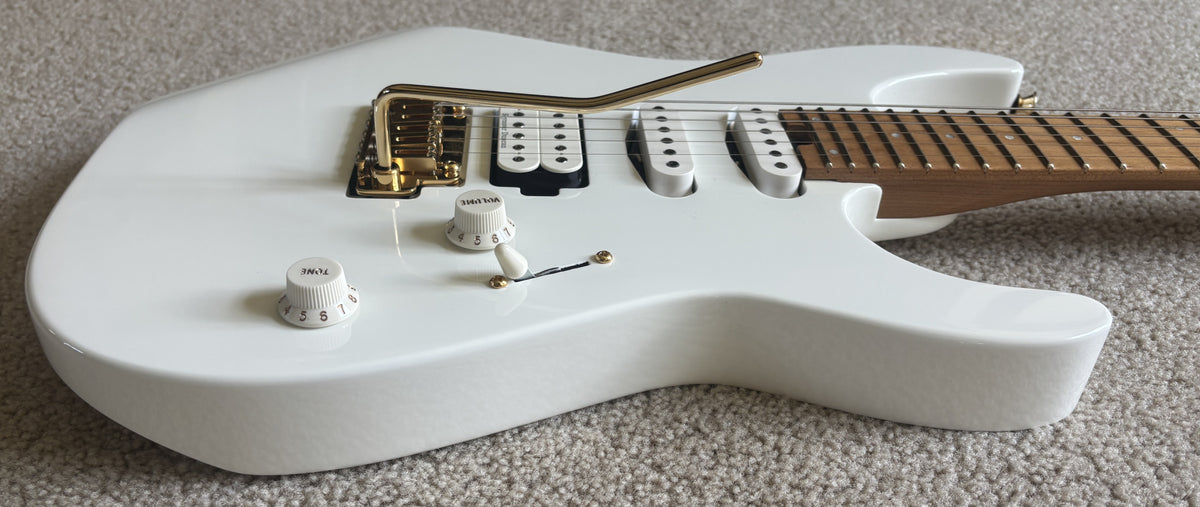 Charvel Pro-Mod DK24 HSS 2PT CM Electric Guitar, Snow White