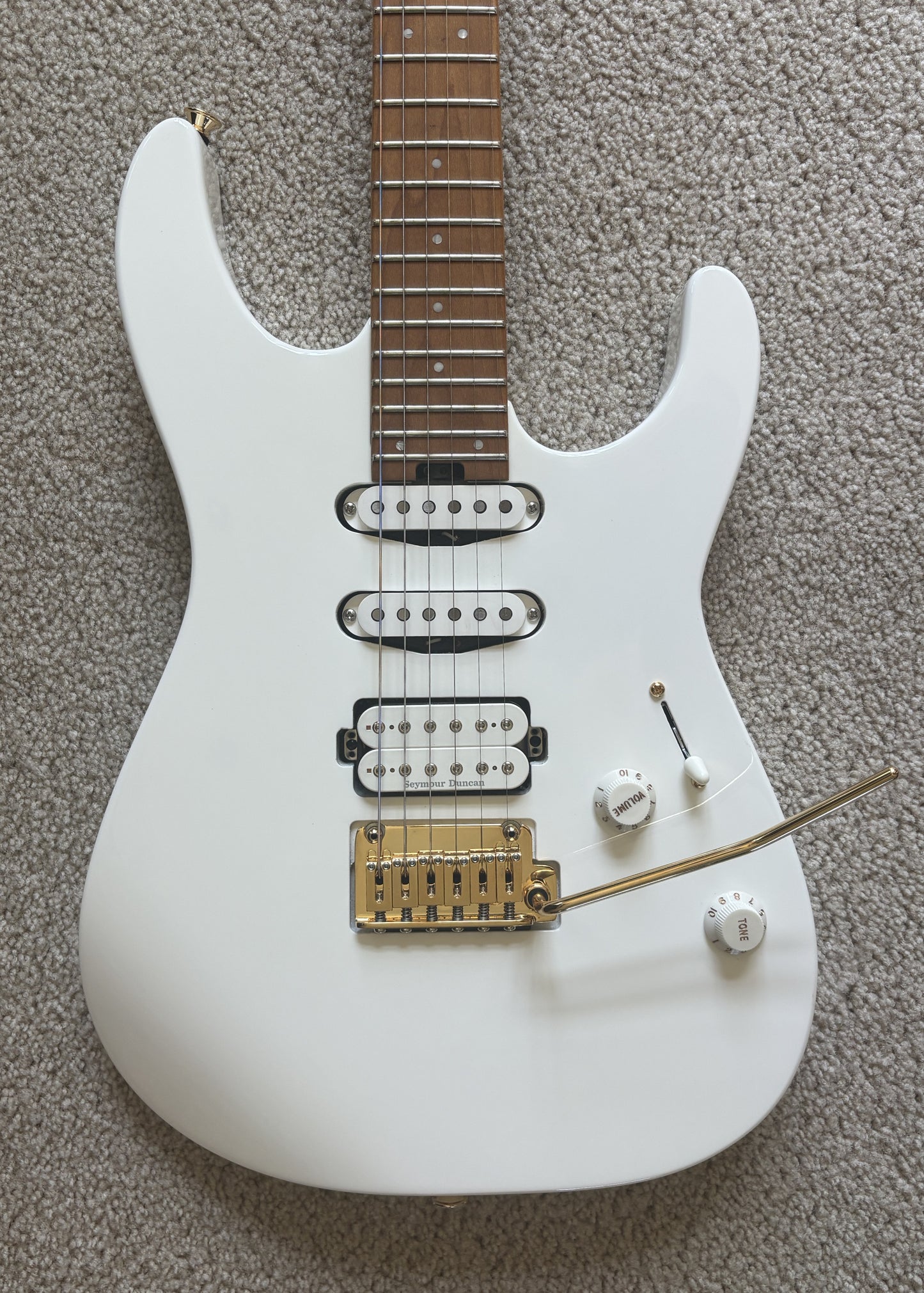 Charvel Pro-Mod DK24 HSS 2PT CM Electric Guitar, Snow White