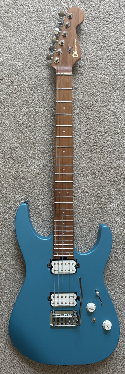 Charvel Pro-Mod DK24 HH 2PT CM Electric Guitar, Matte Blue Frost