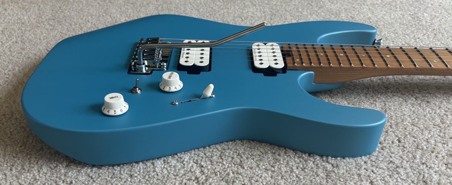 Charvel Pro-Mod DK24 HH 2PT CM Electric Guitar, Matte Blue Frost