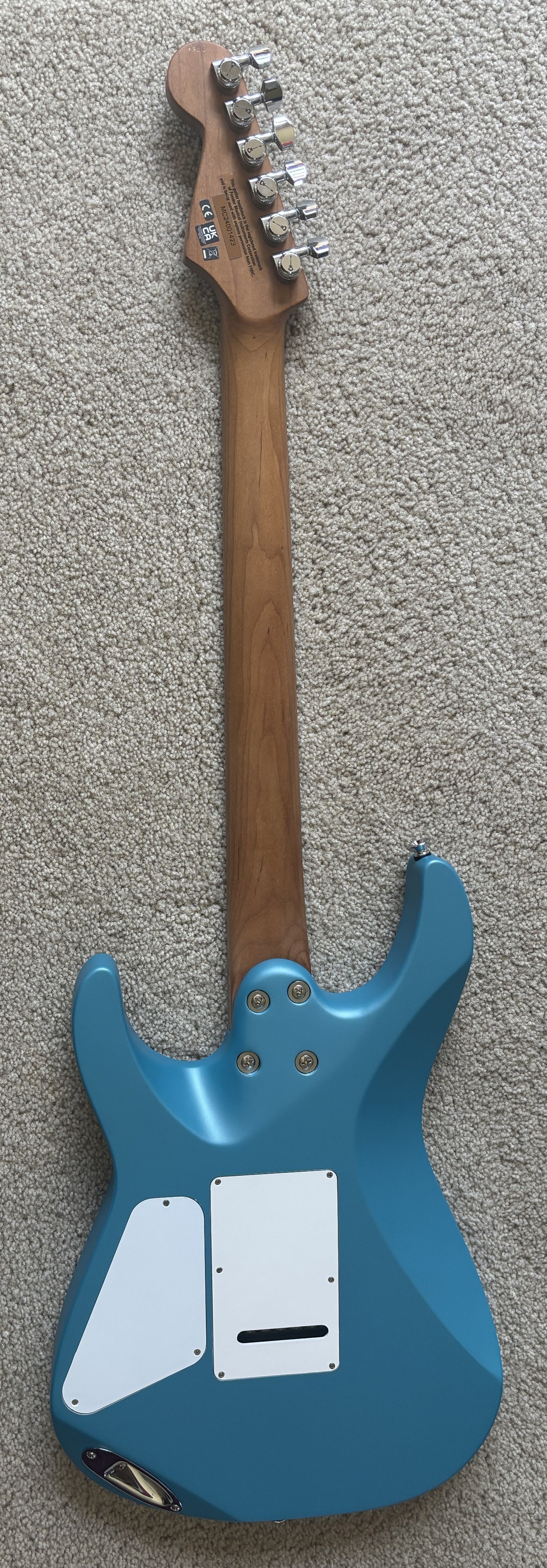 Charvel Pro-Mod DK24 HH 2PT CM Electric Guitar, Matte Blue Frost