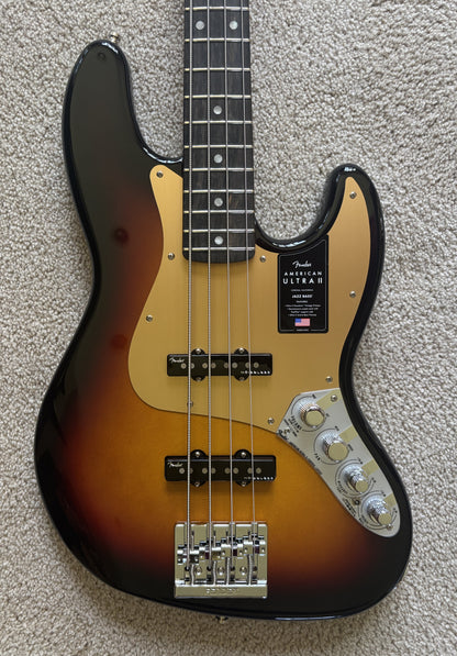 Fender American Ultra II Jazz Bass Guitar, Ultraburst, Deluxe Molded Case
