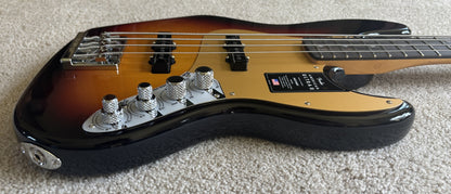 Fender American Ultra II Jazz Bass Guitar, Ultraburst, Deluxe Molded Case