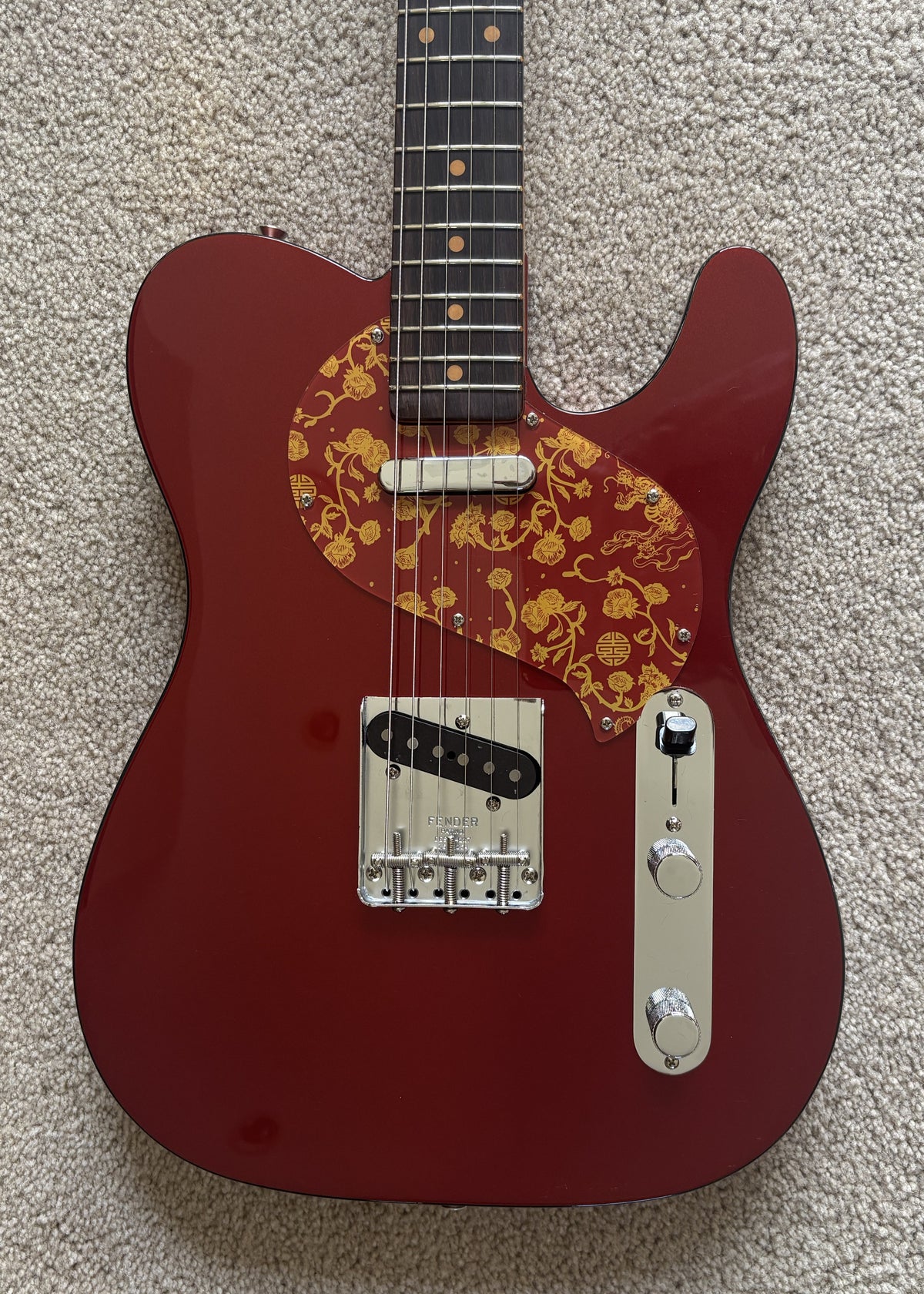 Fender Limited Edition Raphael Saadiq Telecaster Electric Guitar, Dark Red Metallic, Hard Shell Case