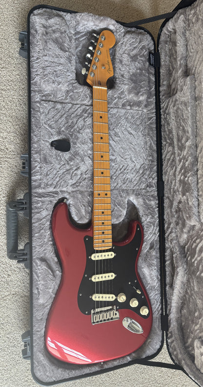 Fender American Ultra II Stratocaster Electric Guitar, Sinister Red, Deluxe Molded Case