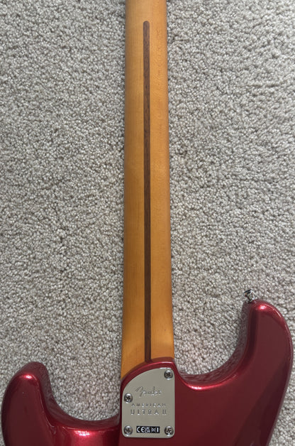Fender American Ultra II Stratocaster Electric Guitar, Sinister Red, Deluxe Molded Case