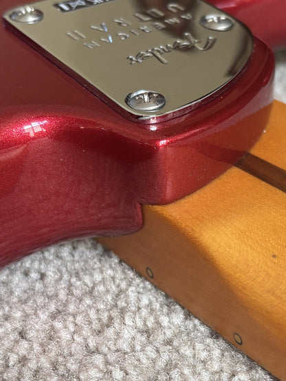 Fender American Ultra II Stratocaster Electric Guitar, Sinister Red, Deluxe Molded Case