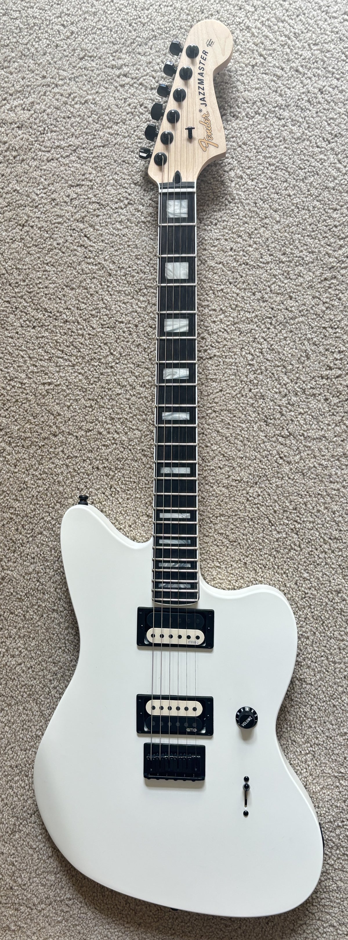Fender Jim Root Jazzmaster V4 Electric Guitar, Arctic White, Hard Shell Case