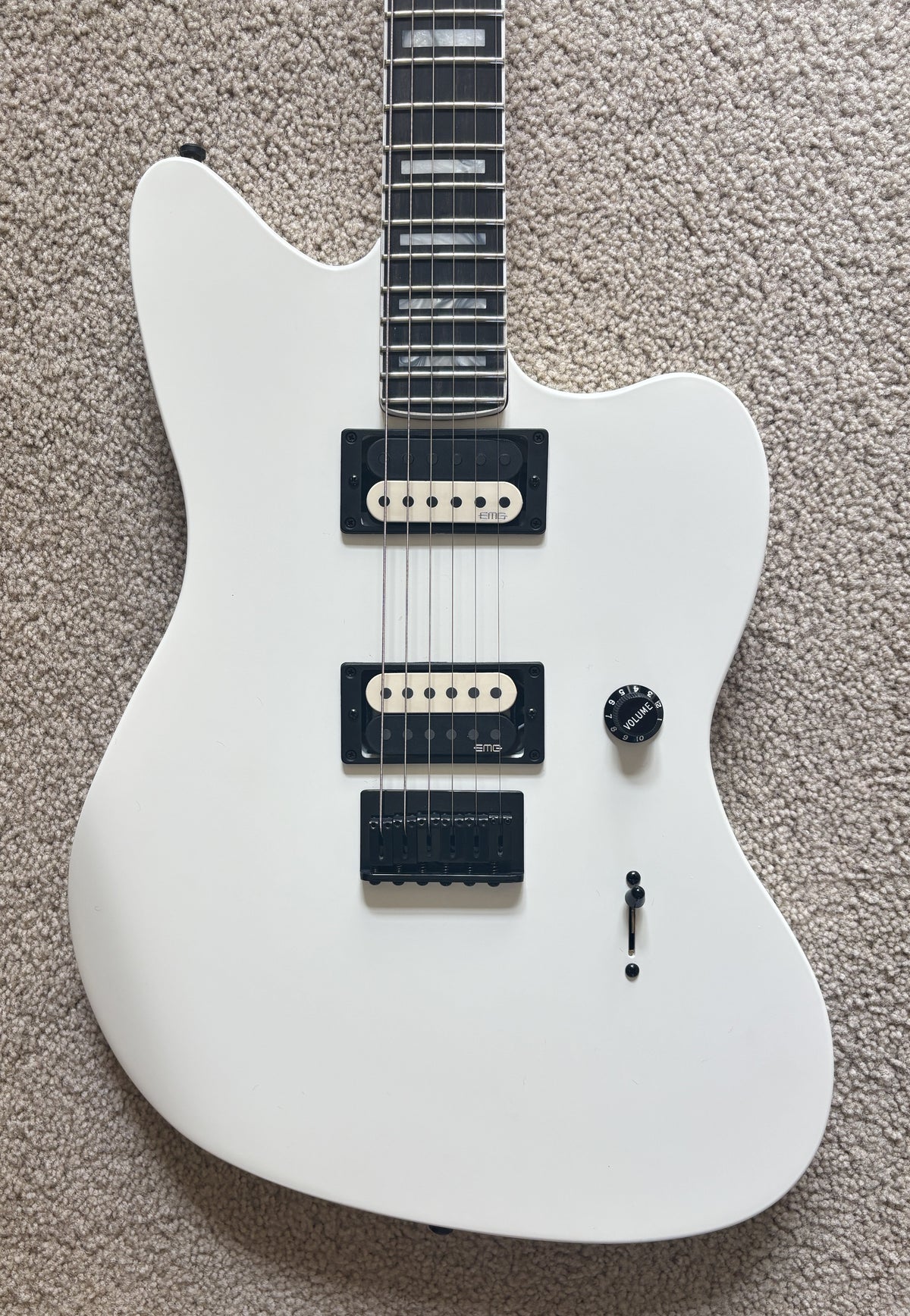 Fender Jim Root Jazzmaster V4 Electric Guitar, Arctic White, Hard Shell Case
