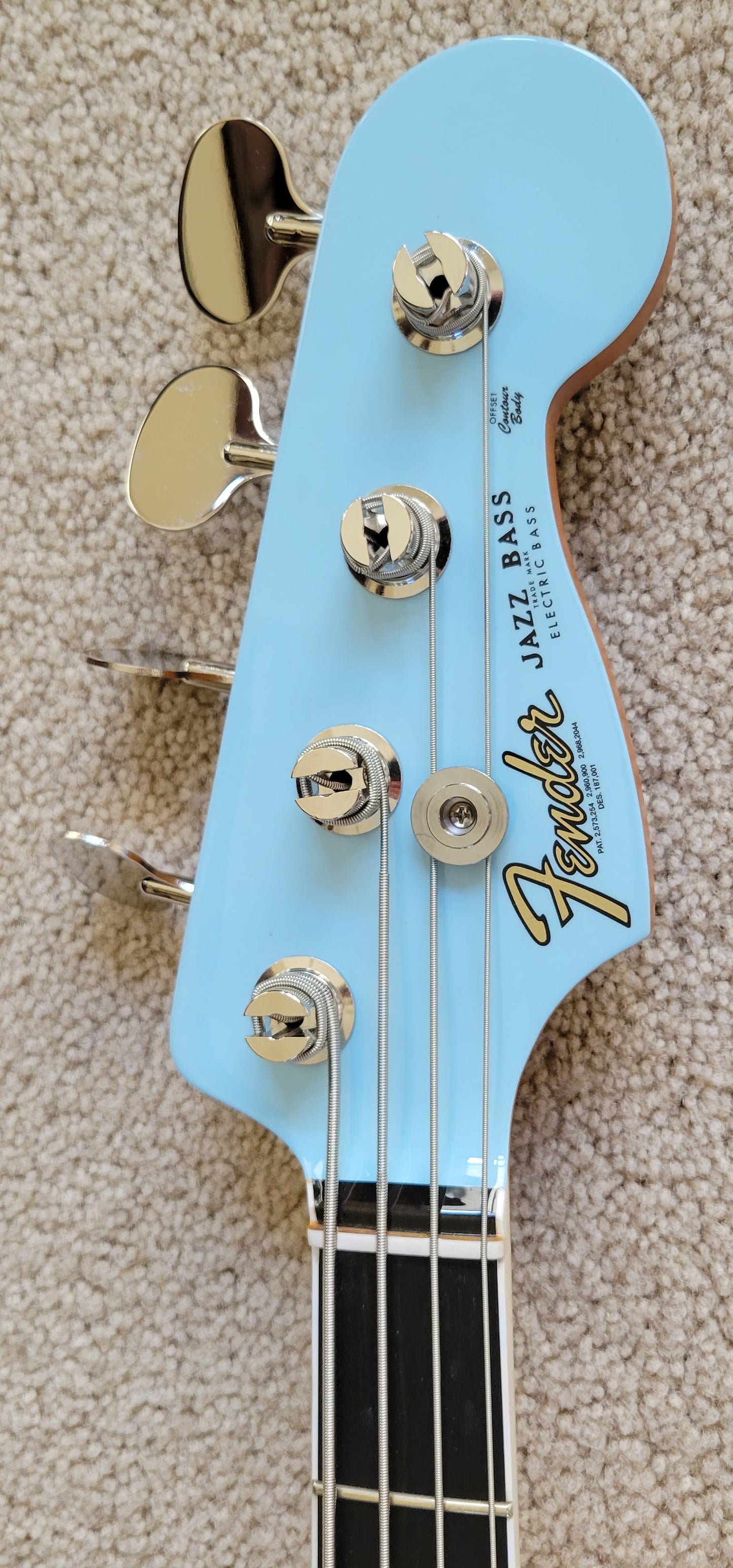 Fender Gold Foil Jazz Bass Electric Guitar, Sonic Blue, New Gig Bag