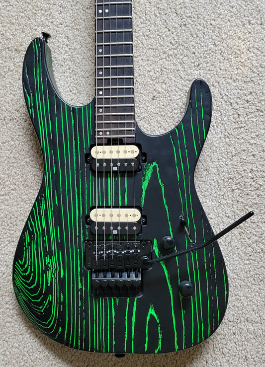 Jackson Pro Series Dinky DK2 Ash Electric Guitar, Green Glow Finish, New Molded Hard Shell Case