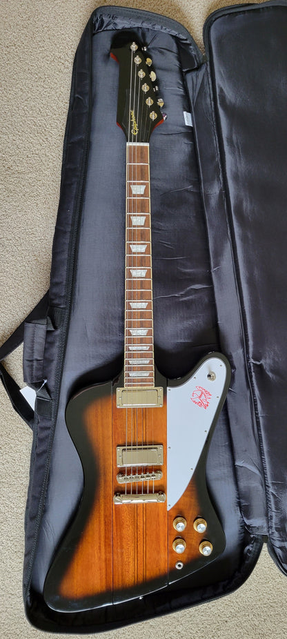 Epiphone Firebird Electric Guitar, Vintage Sunburst Finish, New Gig Bag