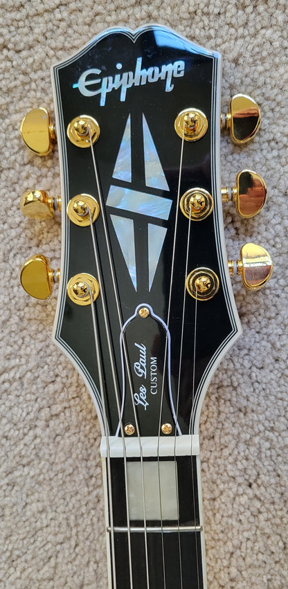 Epiphone Les Paul Custom Koa Electric Guitar, Natural Finish, Epiphone Hard Shell Case