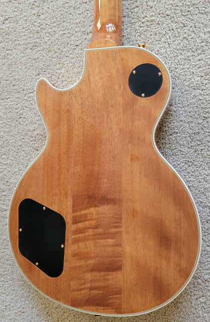Epiphone Les Paul Custom Koa Electric Guitar, Natural Finish, Epiphone Hard Shell Case