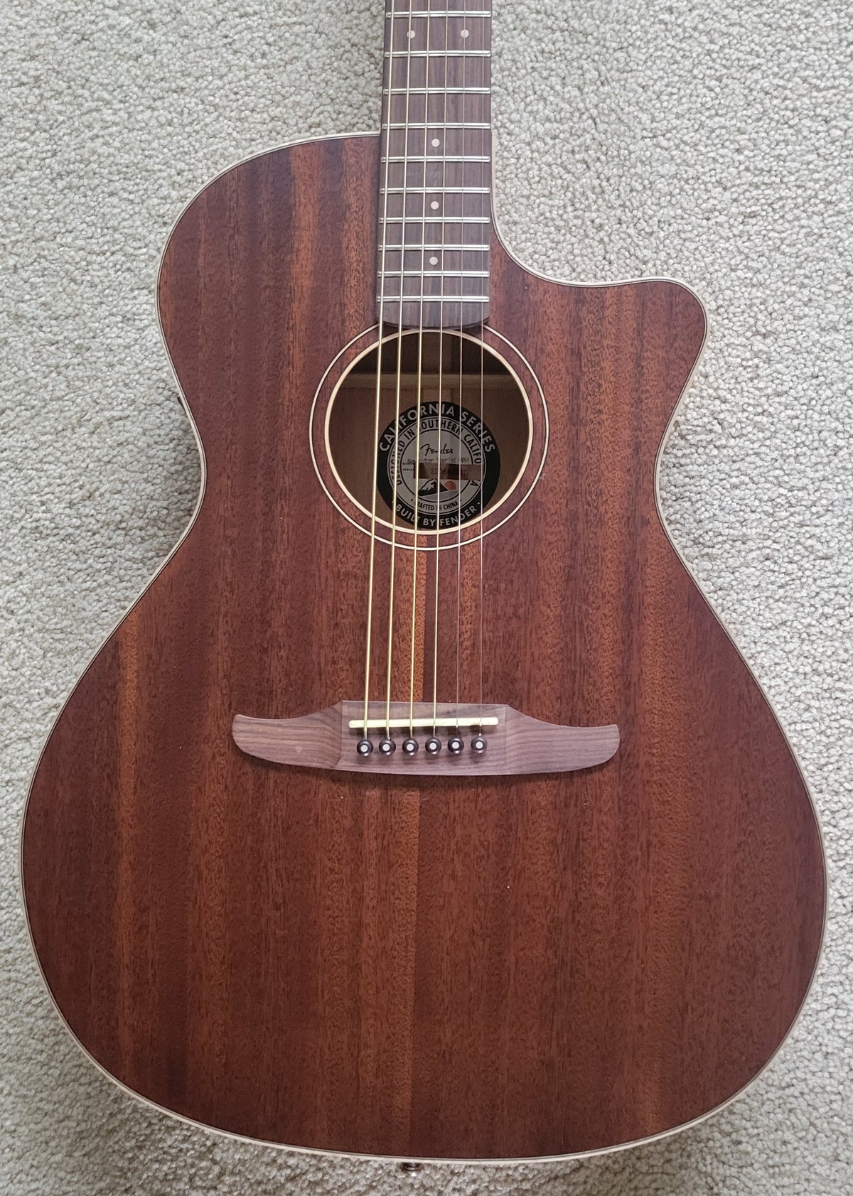 Fender Newporter Special Mahogany Acoustic Electric Guitar, New 