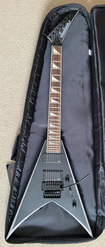 Jackson X Series King V KVX-MG7 Electric Guitar, Satin Black, Primer Gray Bevels, New Gig Bag