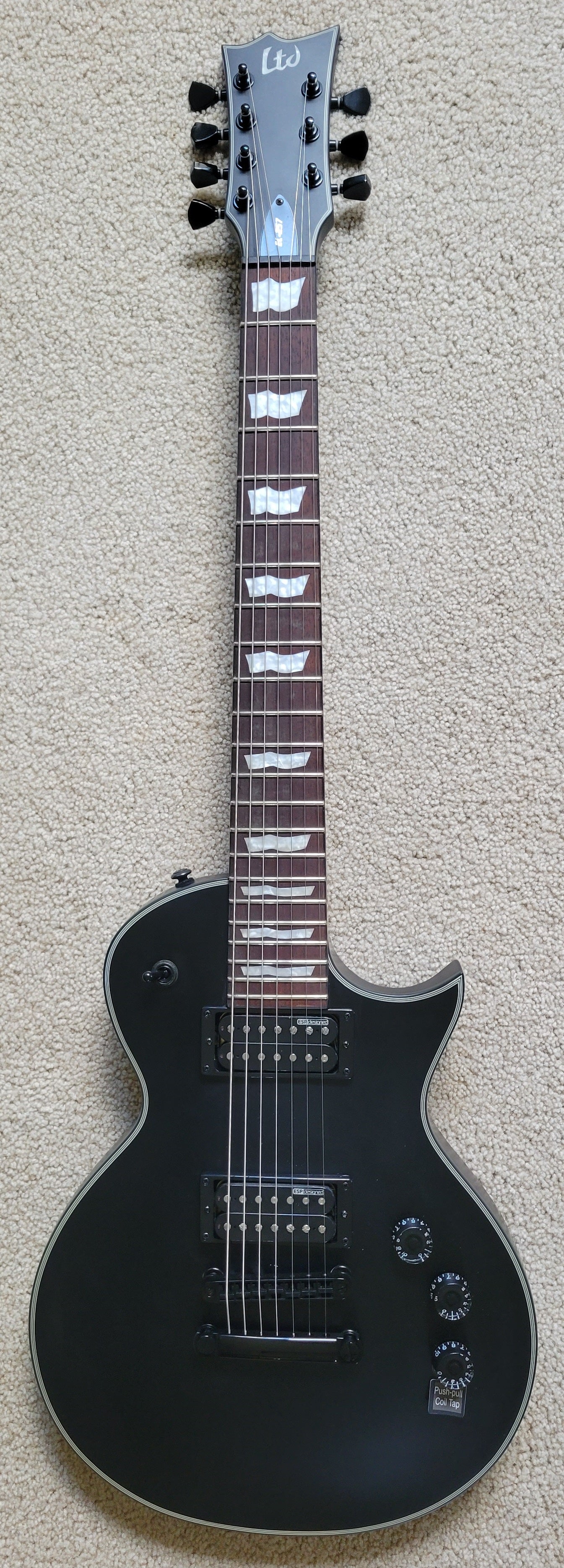 ESP LTD EC-257 7-string Electric Guitar, Satin Black, New Gibson Gig Bag