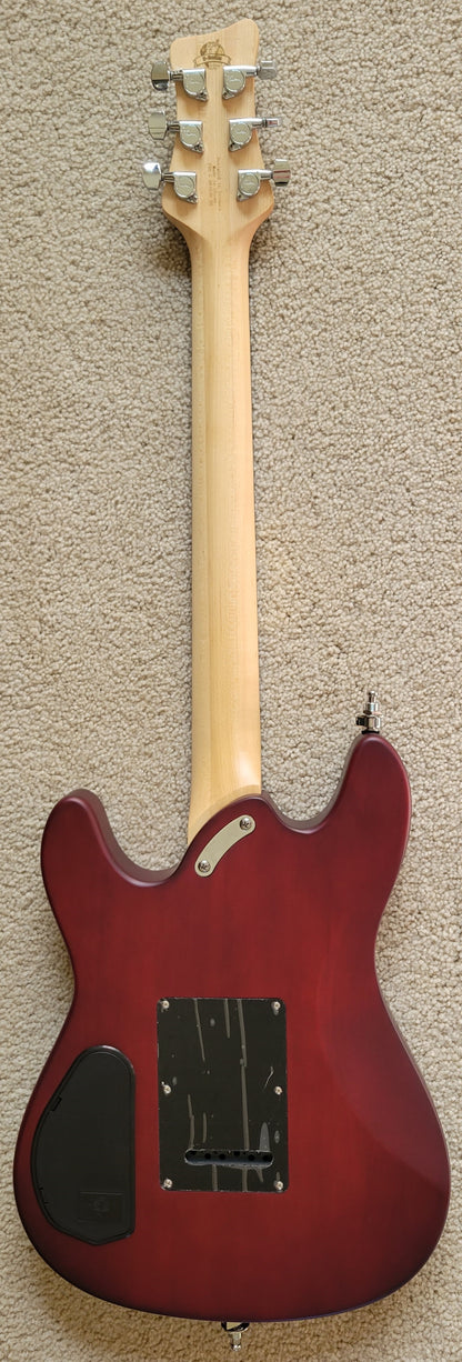Framus D-Series Diablo Pro Burgundy Red Transparent Satin Electric Guitar, New Gig Bag