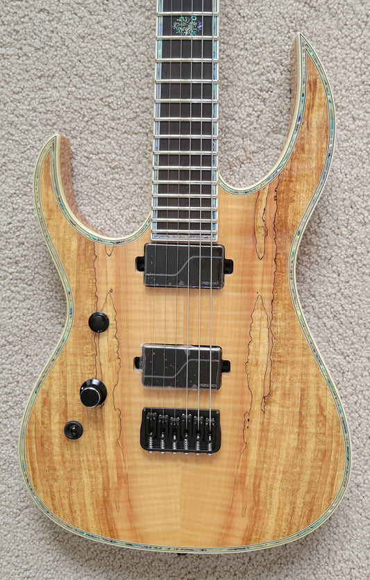 B.C. Rich Shredzilla Extreme Exotic Electric Guitar, Left Handed, Spalted Maple, New Hard Shell Case