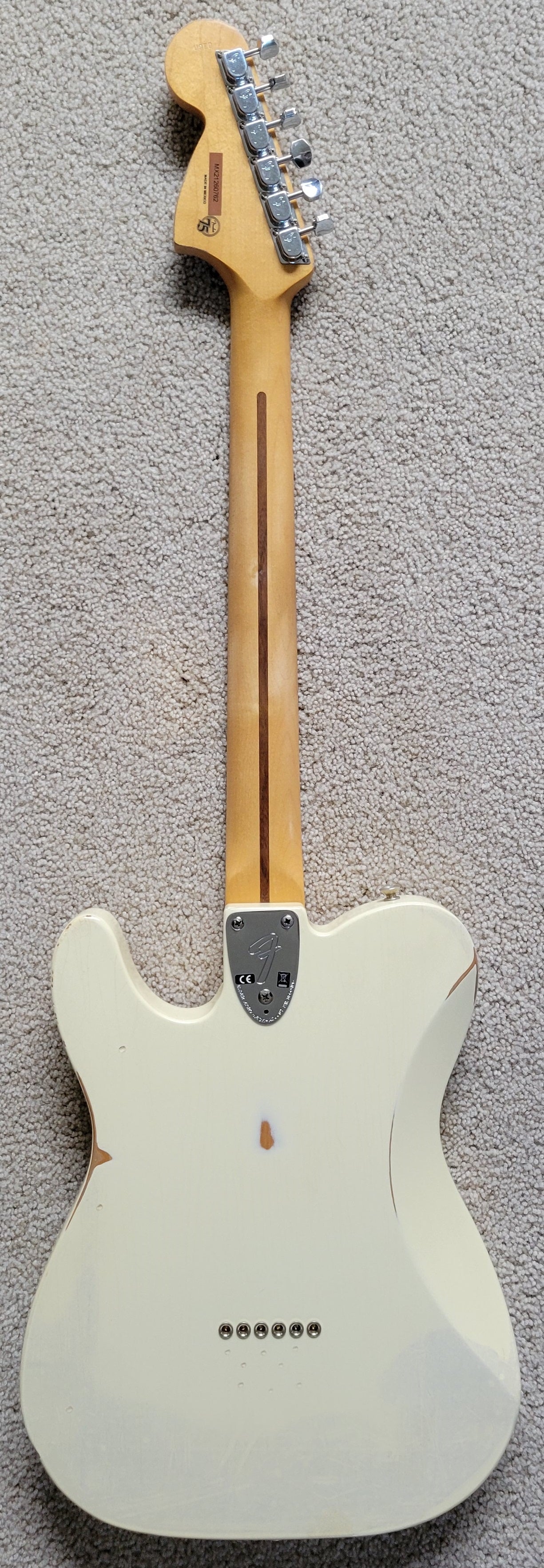 Fender Vintera Road Worn '70s Telecaster Deluxe Electric Guitar, Olympic White, Gig Bag