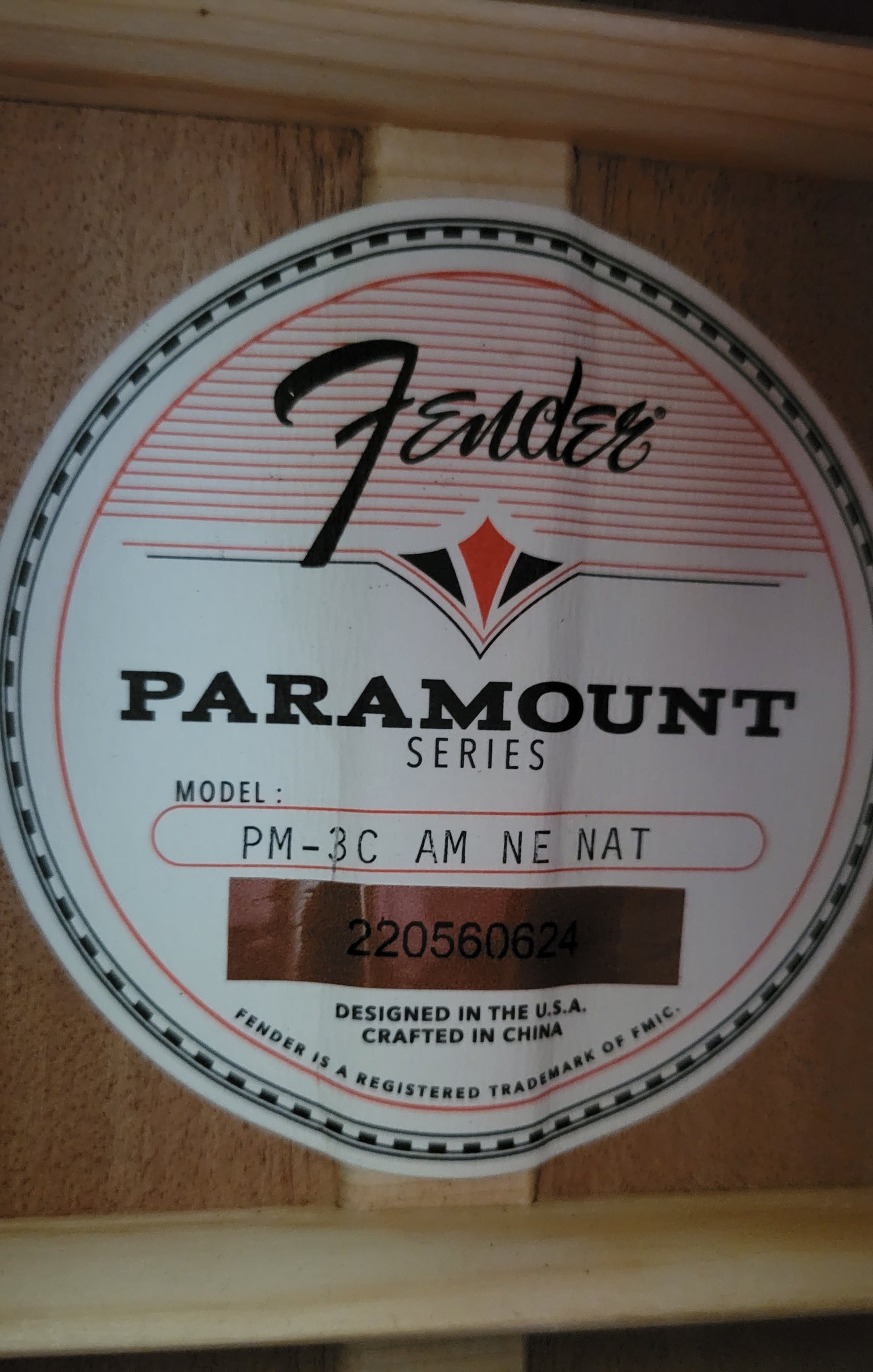 Fender Paramount PM-3C Triple-0 All Mahogany Acoustic Guitar, New Gig Bag