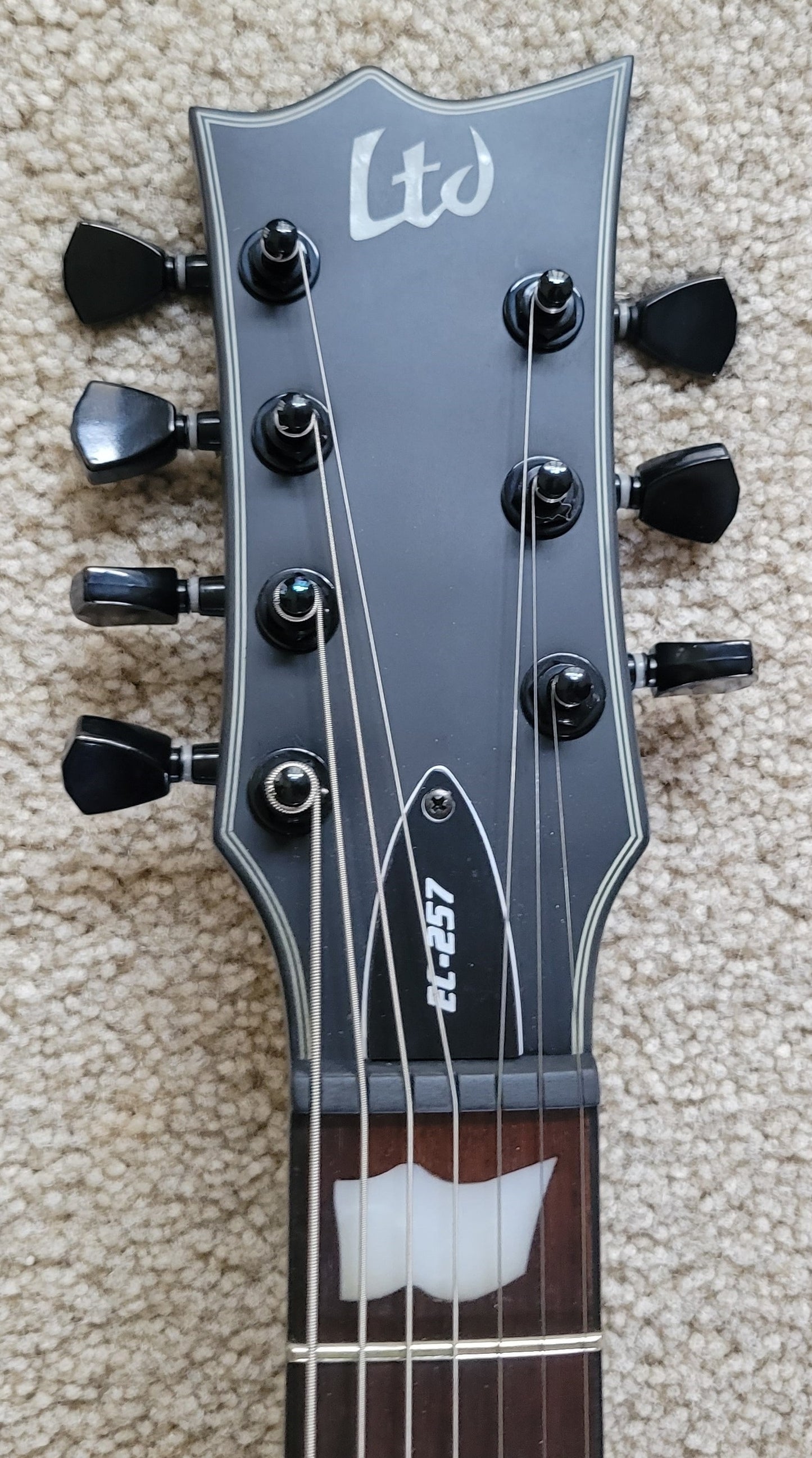 ESP LTD EC-257 7-string Electric Guitar, Satin Black, New Gibson Gig Bag