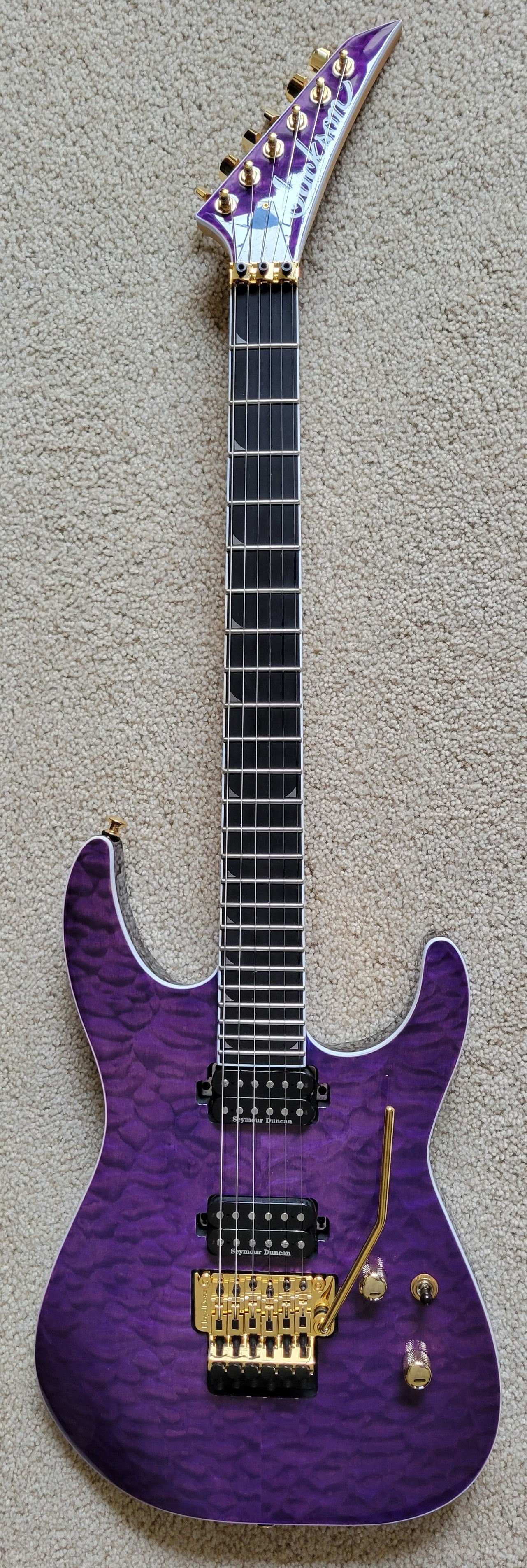 Jackson Pro Series Soloist SL2Q MAH Electric Guitar, Transparent Purple Burst, New Hard Shell Case