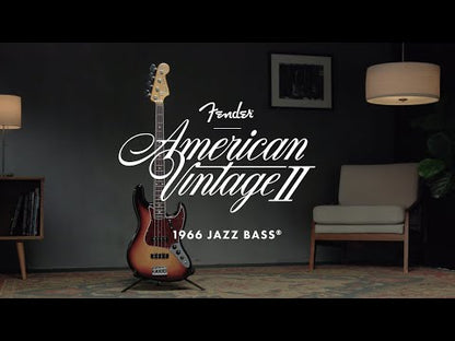 Fender American Vintage II 1966 Jazz Bass Guitar, 3-Color Sunburst, Vintage-Style HSC