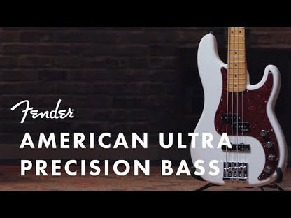 Fender American Ultra Precision Bass Guitar, Ultraburst, Premium Molded Hardshell Case