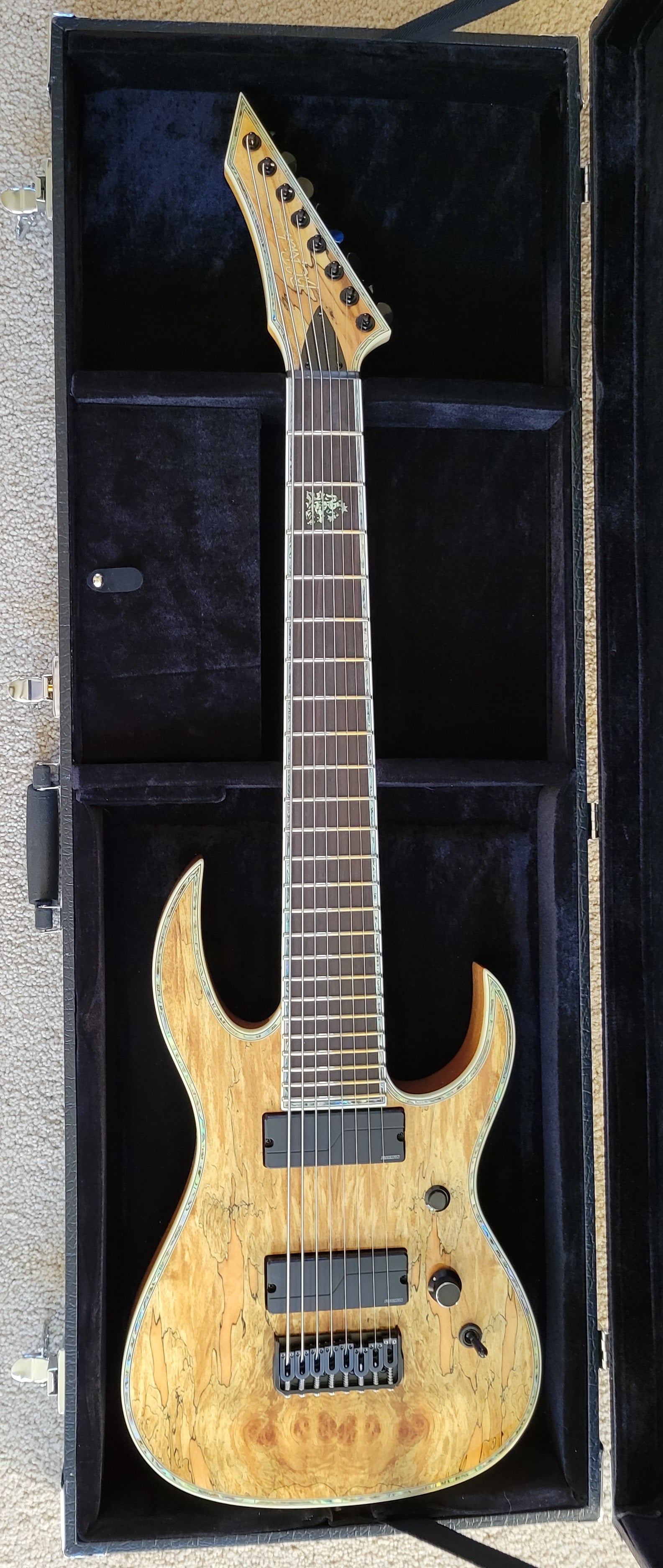 B.C. Rich Shredzilla Extreme 8 String Exotic Electric Guitar, Spalted  Maple, New Hard Shell Case