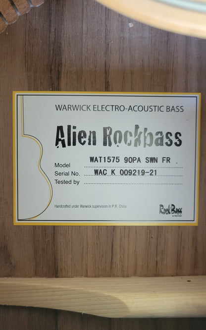 Warwick RockBass Alien Deluxe Hybrid Thinline 5-String Acoustic Electric Bass Guitar, New Gig Bag